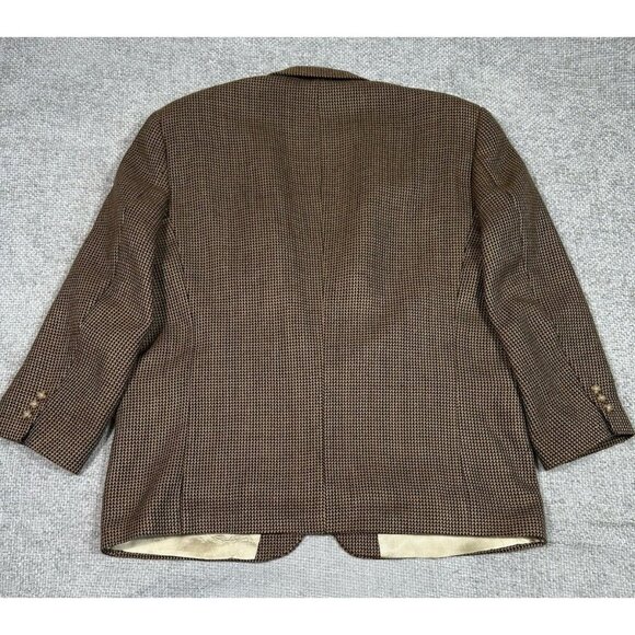 Oscar De La Renta Blazer Mens 48R‎ Brown Tan Wool Sport Coat 2 Button Academia - Picture 2 of 12